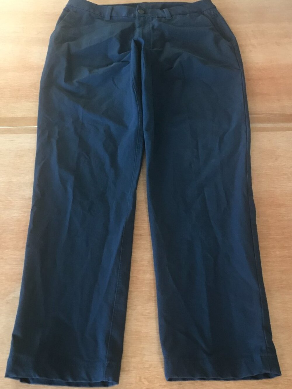 Lululemon ABC Classic Fit Chino Pants Men 32x30 Blue Mid Rise Zip Pocket 20353